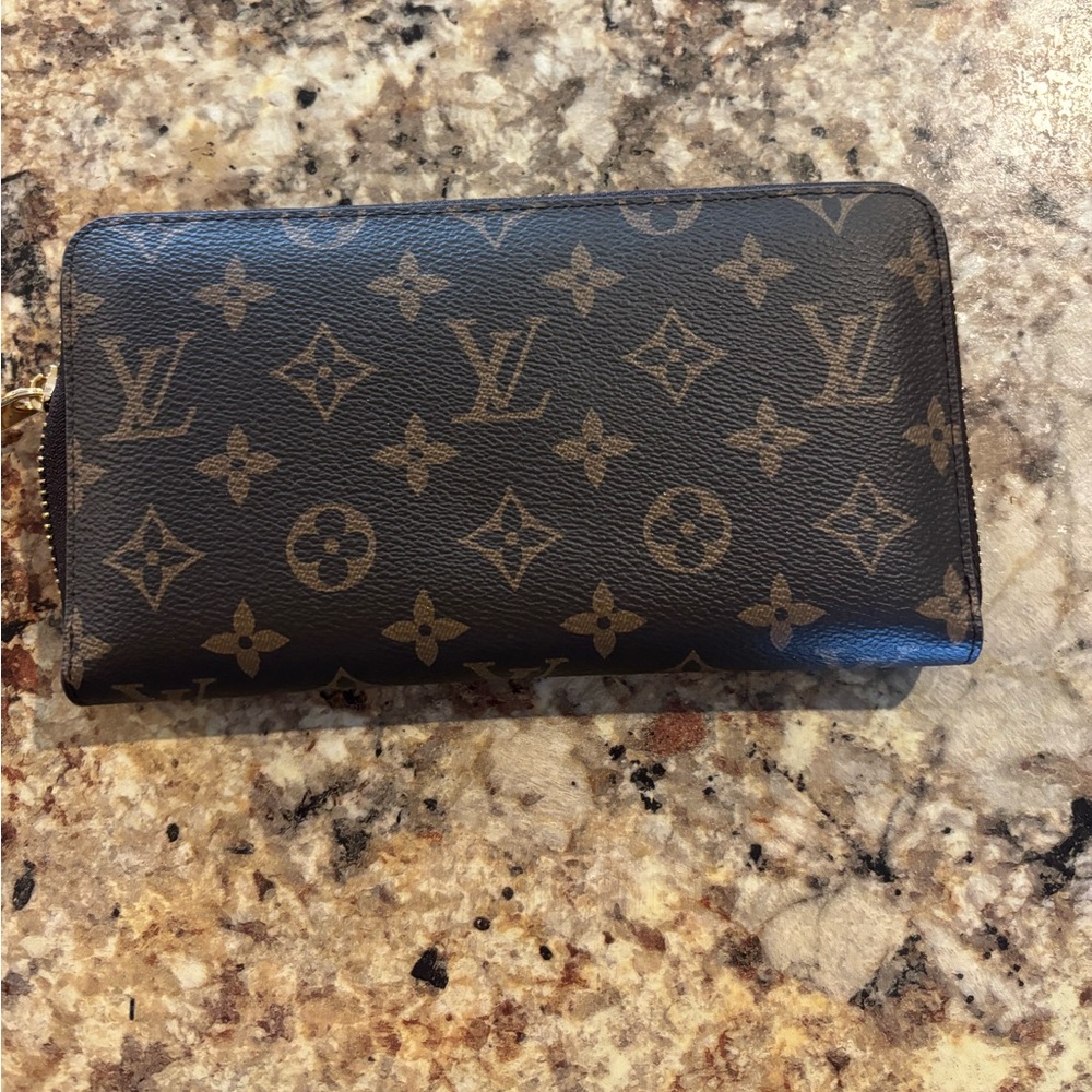 Brown and tan monogram Wallet